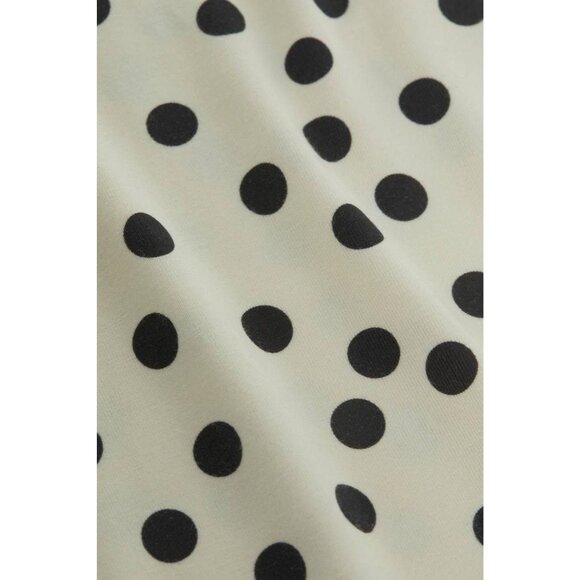 L'Agence Ressi Fitted Short Sleeve Tee in Ecru / Black Polka Dot Made in USA XS - Picture 5 of 8